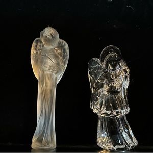 Baccarat Crystal Angel ornament. Plus a French angel ornament.